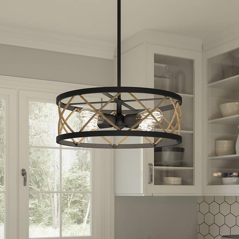Image 1 Quoizel Cedar Park 18" Wide Matte Black 4-Light Pendant