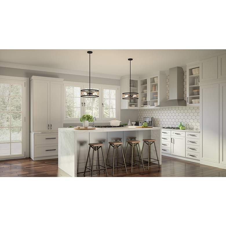 Image 3 Quoizel Cedar Park 18" Wide Matte Black 4-Light Pendant more views