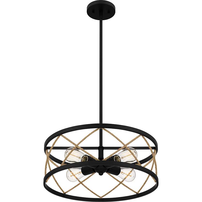 Image 5 Quoizel Cedar Park 18" Wide Matte Black 4-Light Pendant more views