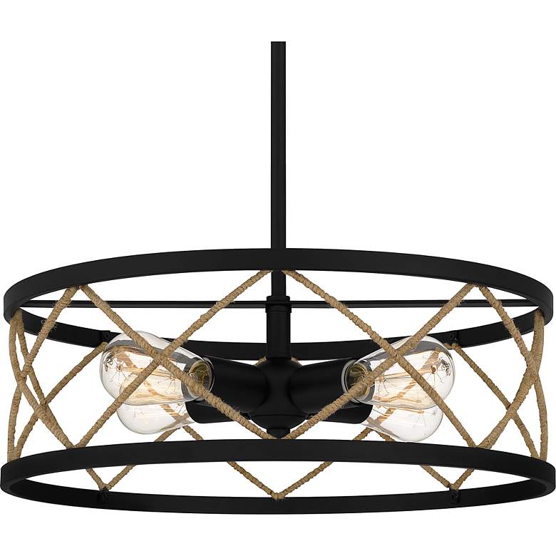 Image 6 Quoizel Cedar Park 18" Wide Matte Black 4-Light Pendant more views