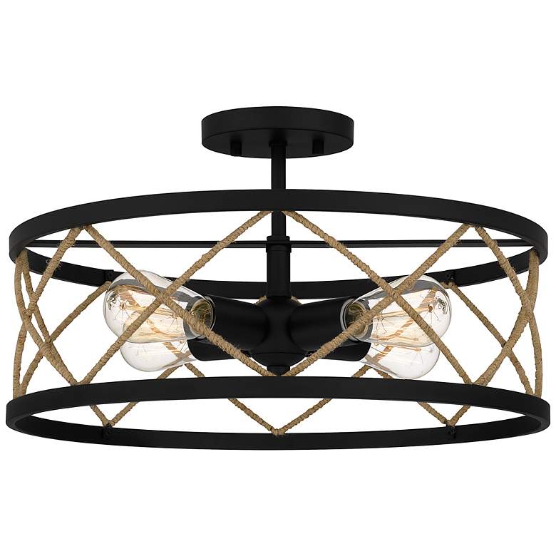 Image 3 Quoizel Cedar Park 18"W Matte Black 4-Light Ceiling Light