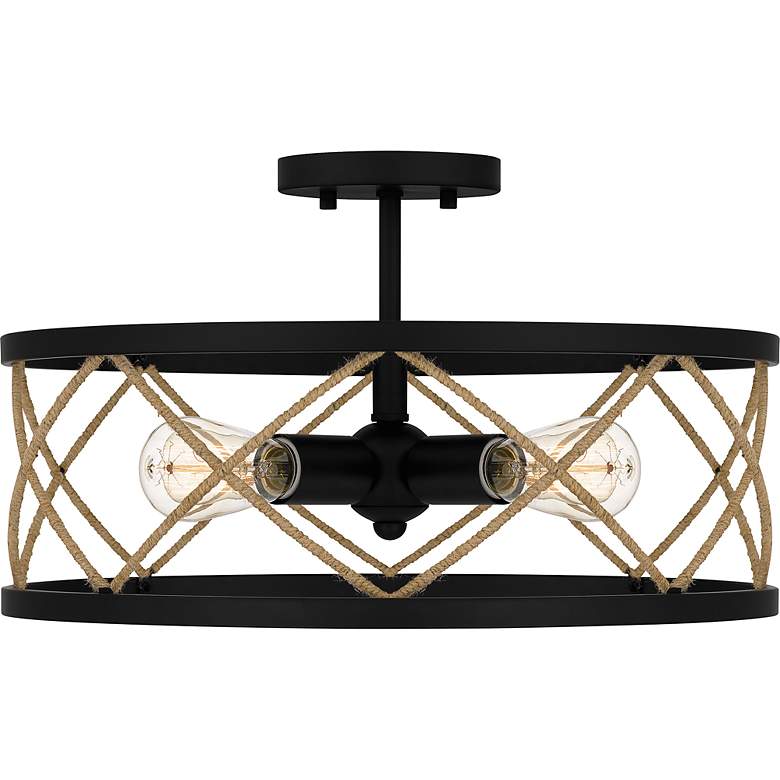 Image 5 Quoizel Cedar Park 18"W Matte Black 4-Light Ceiling Light more views