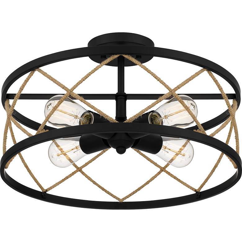 Image 6 Quoizel Cedar Park 18"W Matte Black 4-Light Ceiling Light more views