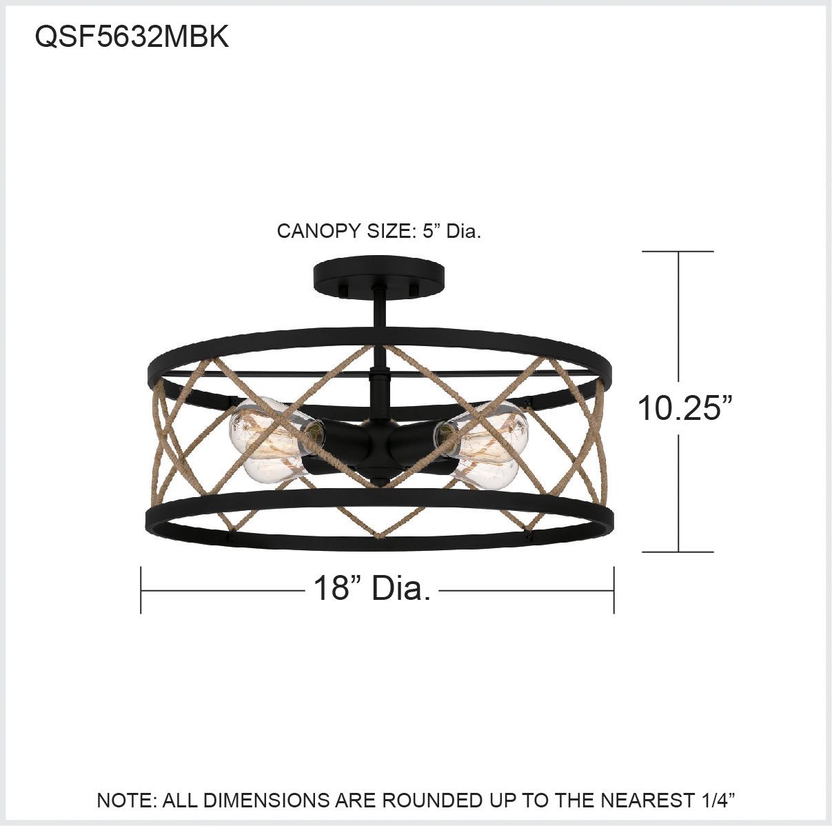 Quoizel Cedar Park 18"W Matte Black 4-Light Ceiling Light in scene