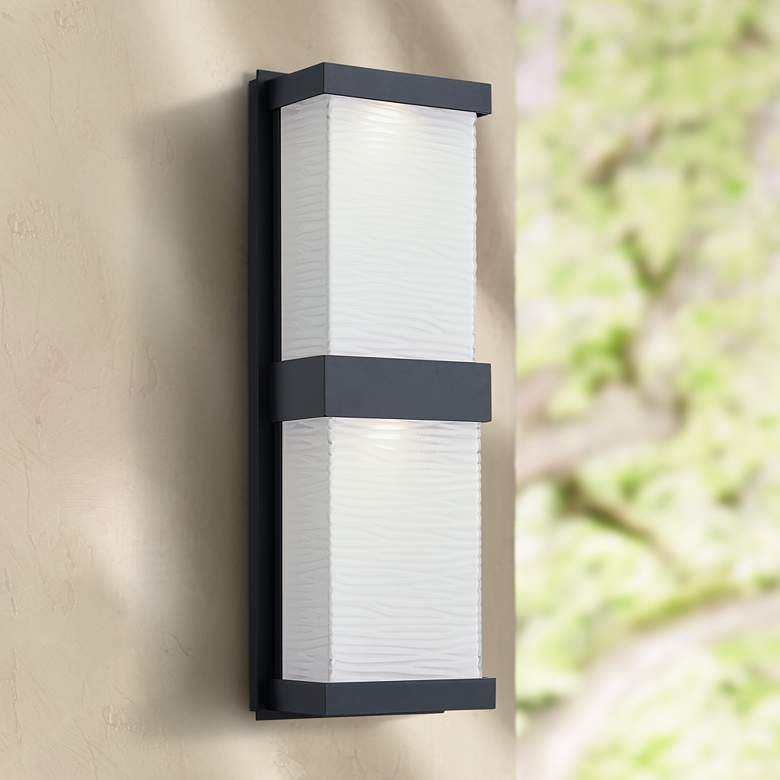 Image 1 Quoizel Celine 18" High Matte Black LED Outdoor Wall Light