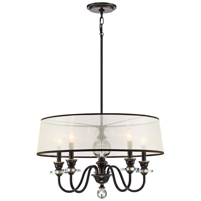 Image 3 Quoizel Ceremony 25 inch Wide Palladian Bronze 5-Light Shade Chandelier more views