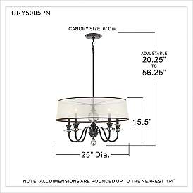 Image5 of Quoizel Ceremony 25" Wide Palladian Bronze 5-Light Shade Chandelier more views