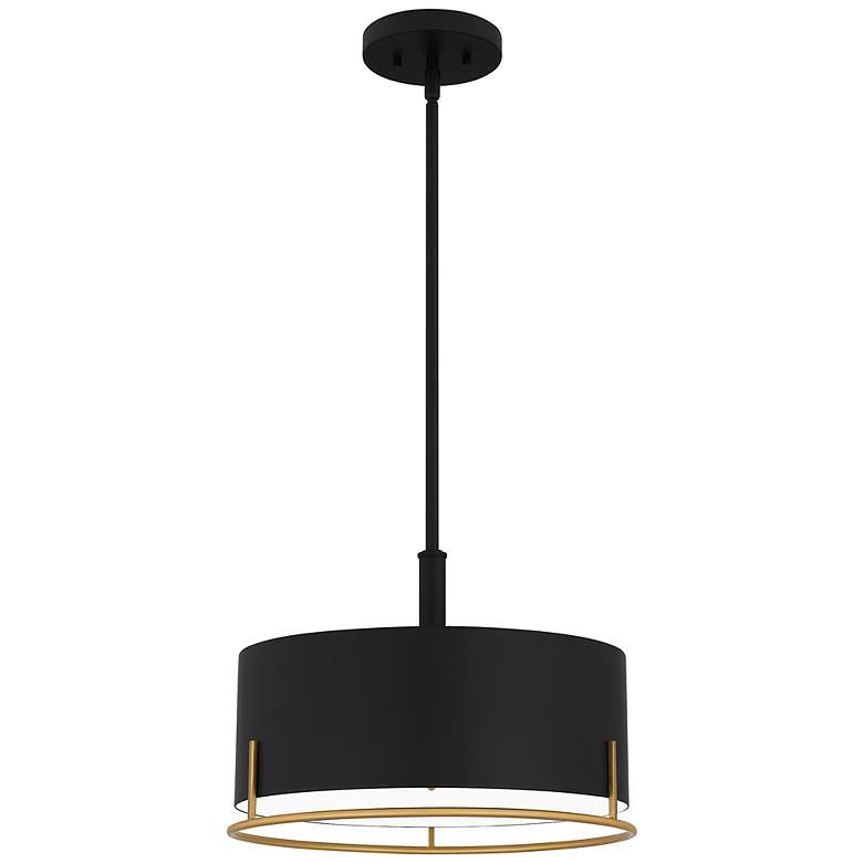 Image 2 Quoizel Chalfont 15" Wide 3-Light Matte Black Modern Pendant