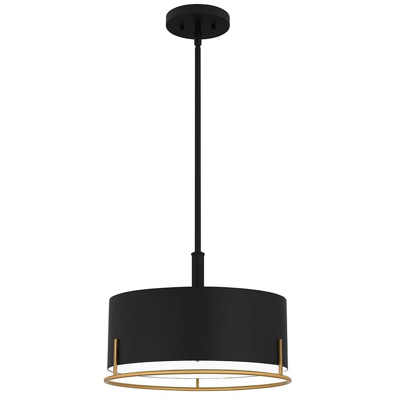 Image 2 Quoizel Chalfont 15 inch Wide 3-Light Matte Black Modern Pendant