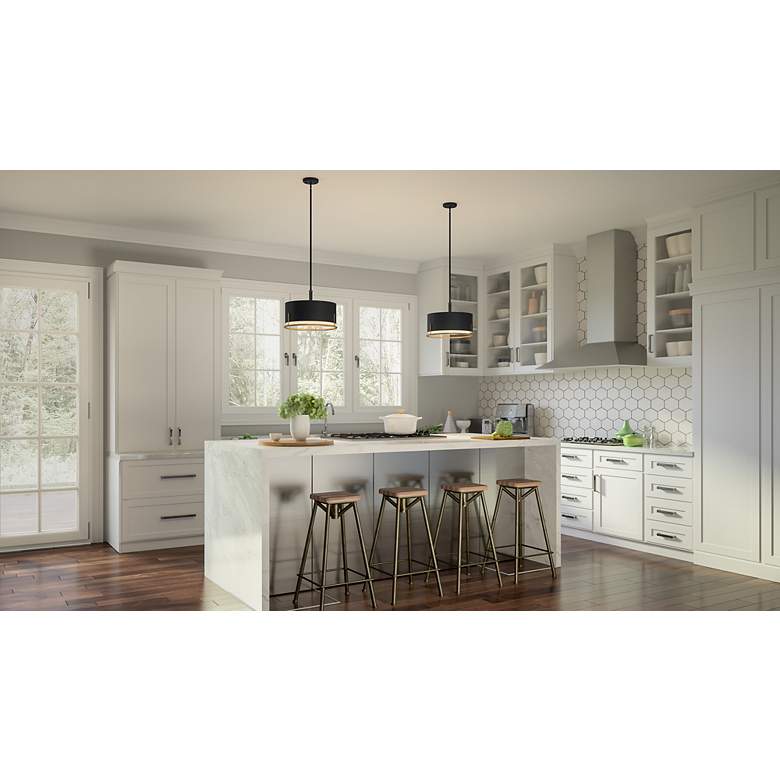 Image 3 Quoizel Chalfont 15" Wide 3-Light Matte Black Modern Pendant more views