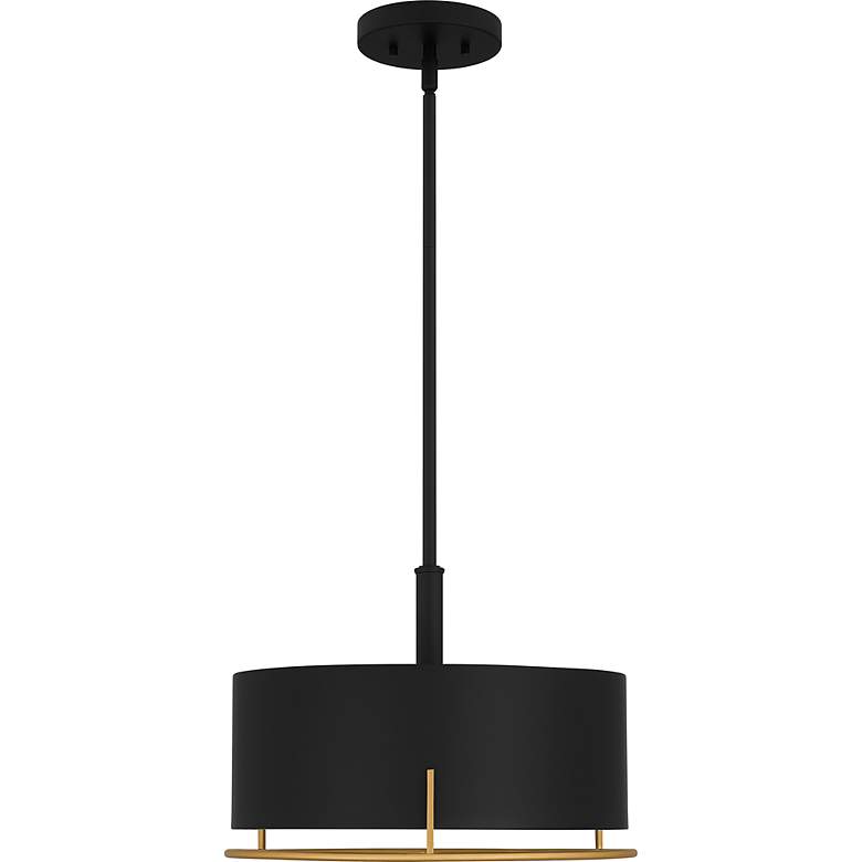 Image 4 Quoizel Chalfont 15 inch Wide 3-Light Matte Black Modern Pendant more views