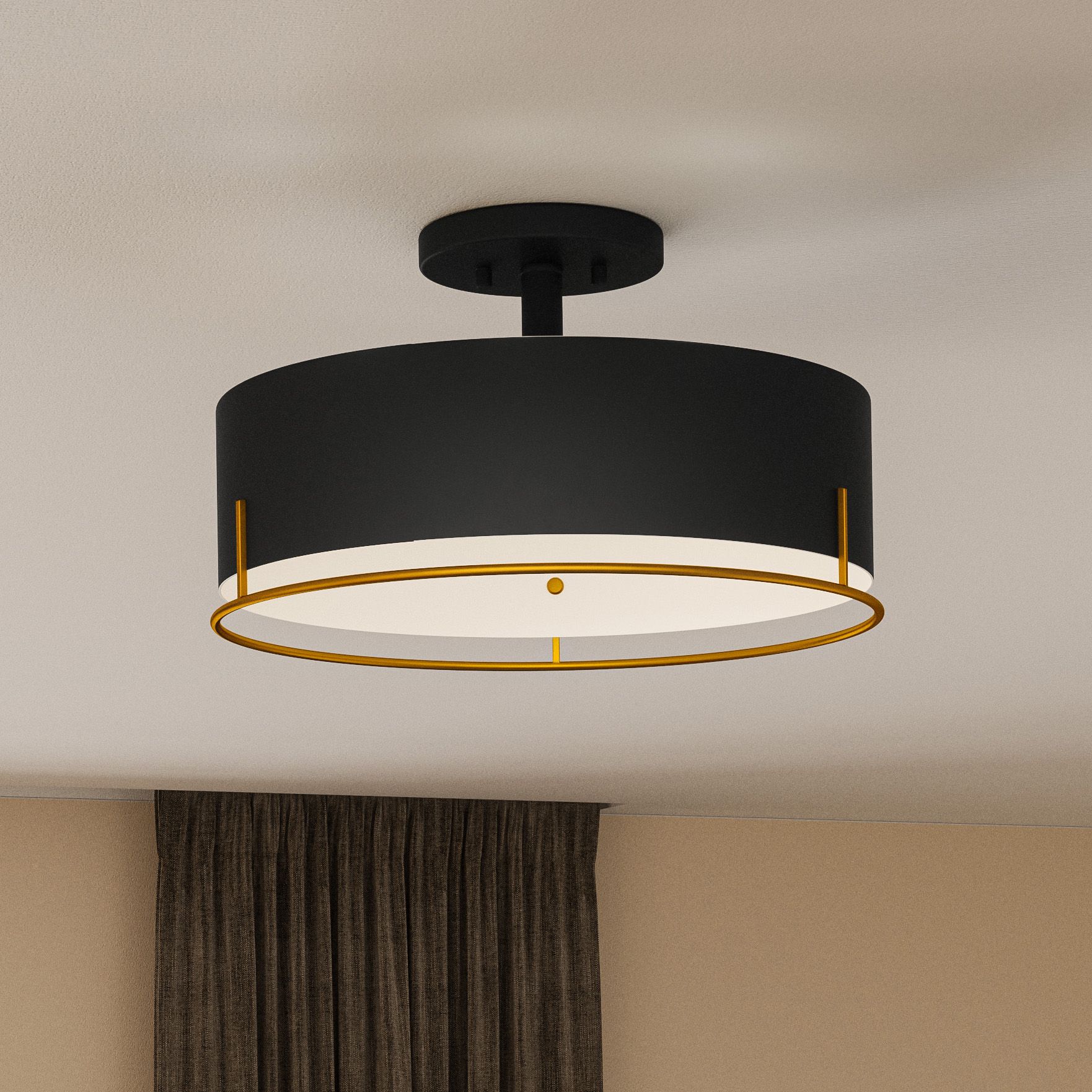 Image Quoizel Chalfont 15" Wide Matte Black Ceiling Light