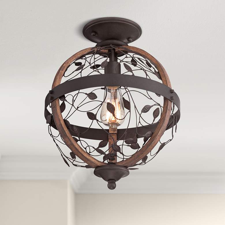 Image 1 Quoizel Chamber 12" Wide Darkest Bronze Ceiling Light