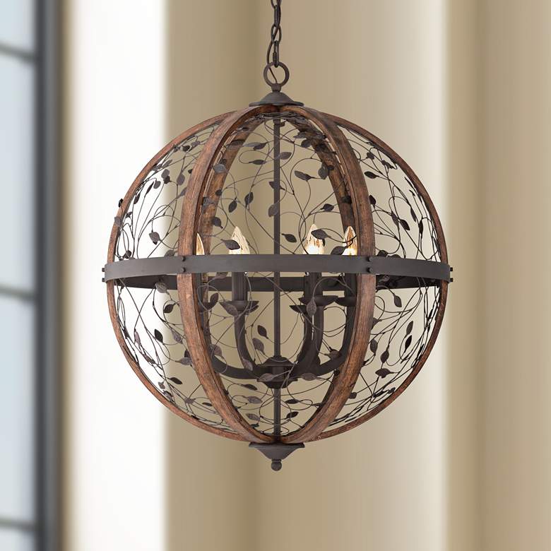 Image 1 Quoizel Chamber 24" Wide Darkest Bronze Chandelier
