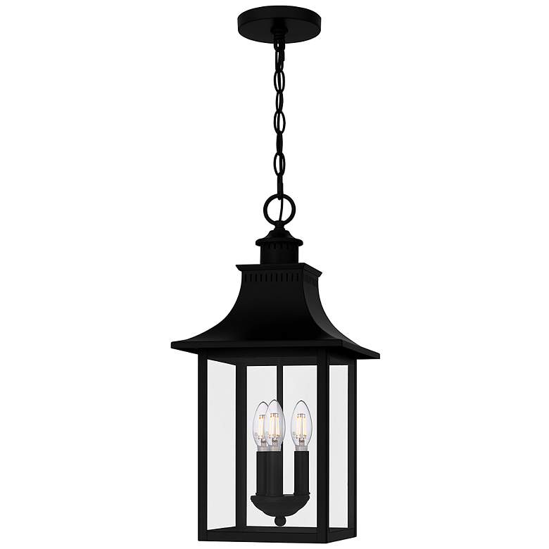 Image 1 Quoizel Chancellor 10" Wide Mystic Black 3-Light Pendant