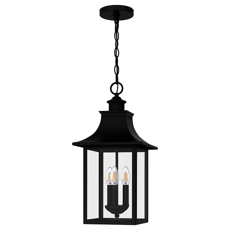 Image 2 Quoizel Chancellor 10" Wide Mystic Black 3-Light Pendant more views
