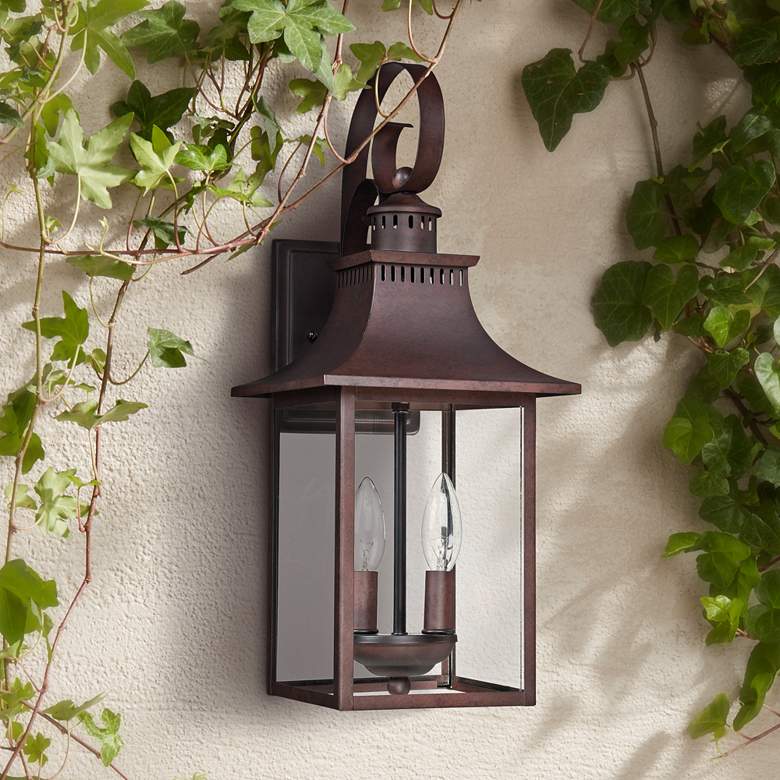 Image 1 Quoizel Chancellor 19 inch High Copper Bronze Outdoor Lantern Wall Light