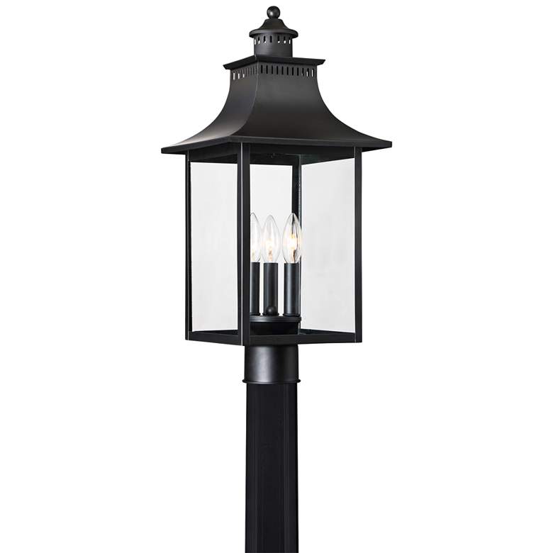 Image 2 Quoizel Chancellor 22 inch High Mystic Black Outdoor Post light