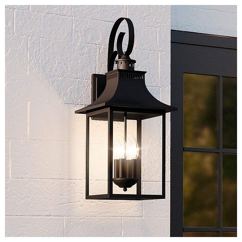 Image 2 Quoizel Chancellor 28 inch High Mystic Black Outdoor Wall Light