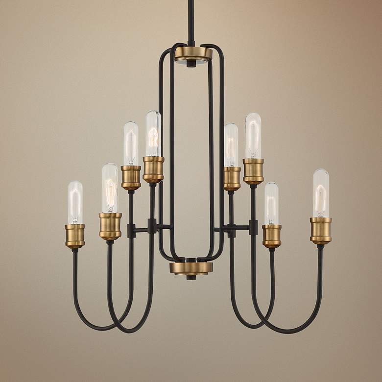Image 1 Quoizel Channel 26" Wide Western Bronze 8-Light Chandelier