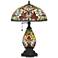 Quoizel Channing Bronze and Art Glass Table Lamp