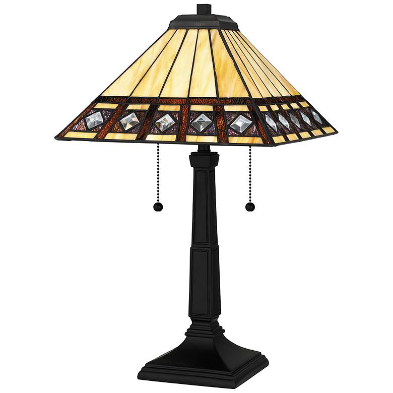 Image 2 Quoizel Chardonnay 23" High 2-Light Matte Black Mission Table Lamp