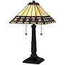 2_Quoizel Chardonnay 23" High 2-Light Matte Black Mission Table Lamp