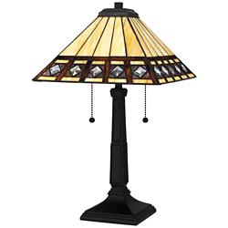 Quoizel Chardonnay 23" High 2-Light Matte Black Mission Table Lamp