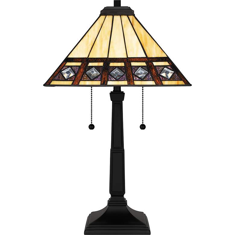 Image 3 Quoizel Chardonnay 23" High 2-Light Matte Black Mission Table Lamp more views
