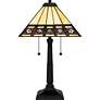 3_Quoizel Chardonnay 23" High 2-Light Matte Black Mission Table Lamp more views