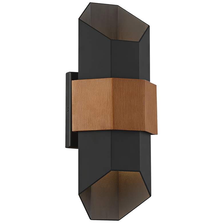 Quoizel Chasm 15 1/4&quot;H Matte Black LED Outdoor Wall Light