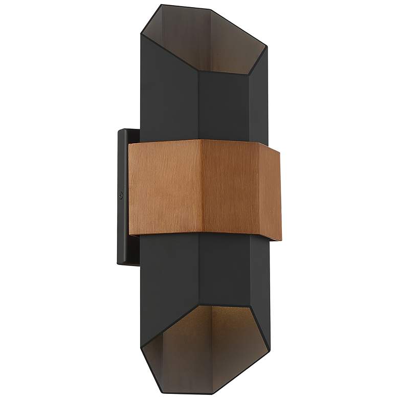 Image 1 Quoizel Chasm 15 1/4 inchH Matte Black LED Outdoor Wall Light