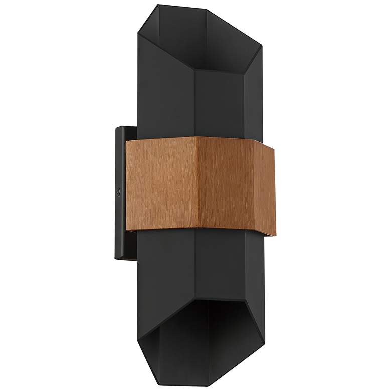 Image 2 Quoizel Chasm 15 1/4 inchH Matte Black LED Outdoor Wall Light more views