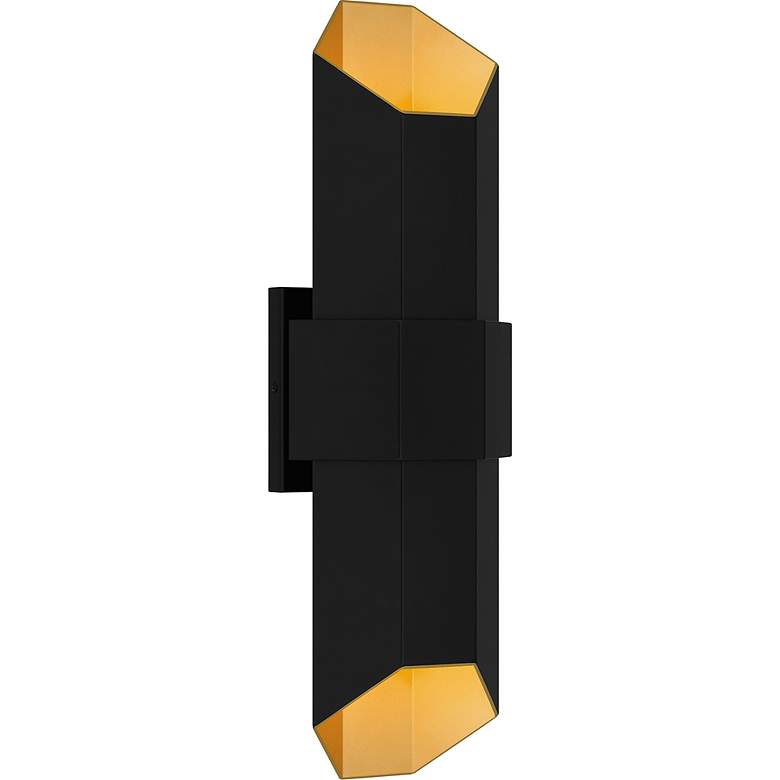 Image 3 Quoizel Chasm 20.5" Gold and Black Modern LED Outdoor Wall Light more views