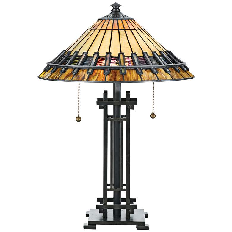 Image 2 Quoizel Chastain 22 1/2" High Arts and Crafts Tiffany-Style Table Lamp