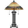 Quoizel Chastain 22 1/2" High Arts and Crafts Tiffany-Style Table Lamp