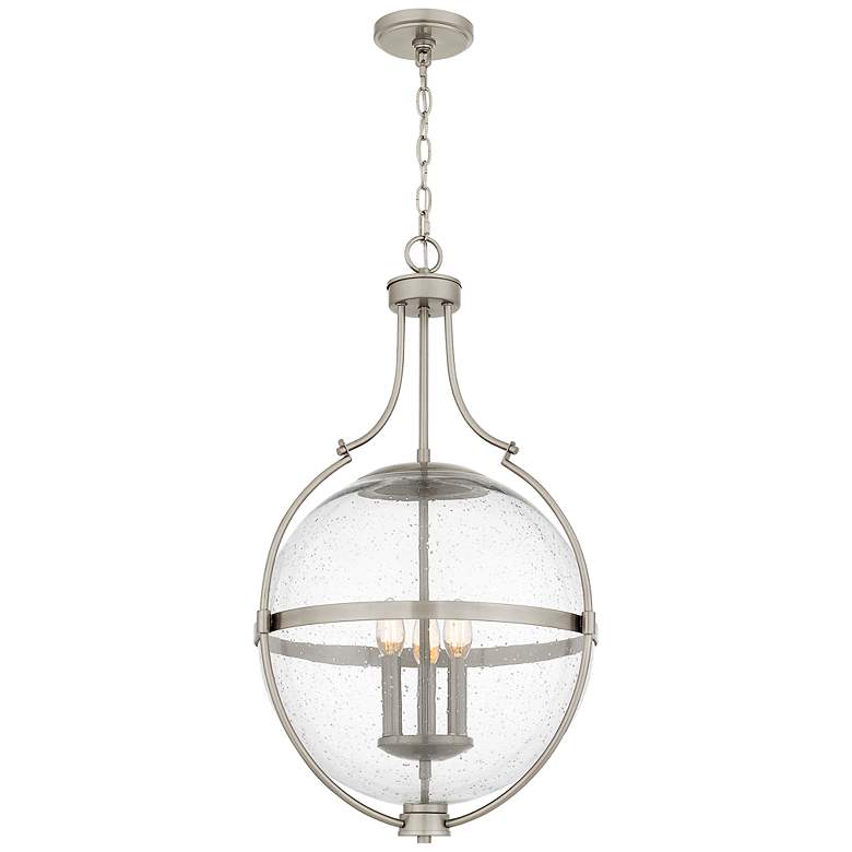 Image 1 Quoizel Chicago 17 1/2" Wide Brushed Nickel 3-Light Pendant