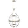 1_Quoizel Chicago 17 1/2" Wide Brushed Nickel 3-Light Pendant