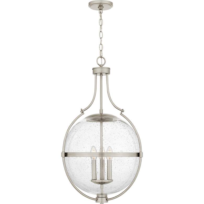 Image 3 Quoizel Chicago 17 1/2" Wide Brushed Nickel 3-Light Pendant more views