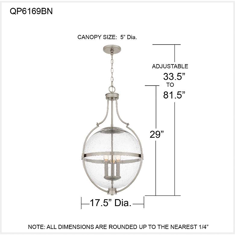 Image 7 Quoizel Chicago 17 1/2" Wide Brushed Nickel 3-Light Pendant more views