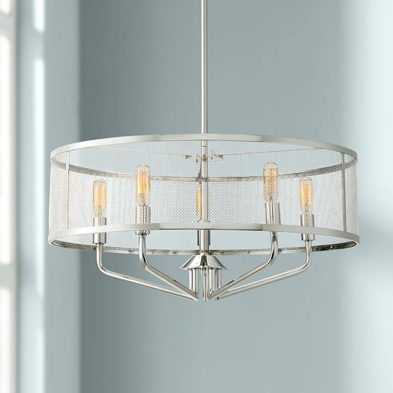 Image 1 Quoizel Cityscape 22" Wide 5-Light Polished Nickel Pendant