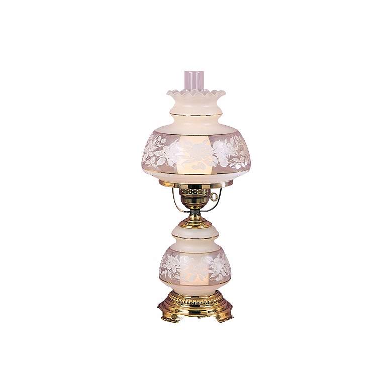 Image 1 Quoizel Clear Frosted French Gold Large Hurricane Table Lamp