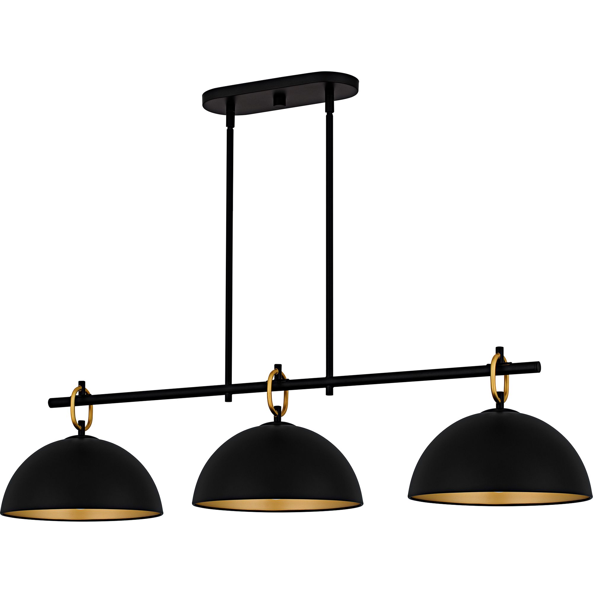 Image 2 Quoizel Cleo 44 1/4"W Matte Black 3-Light Linear Chandelier more views