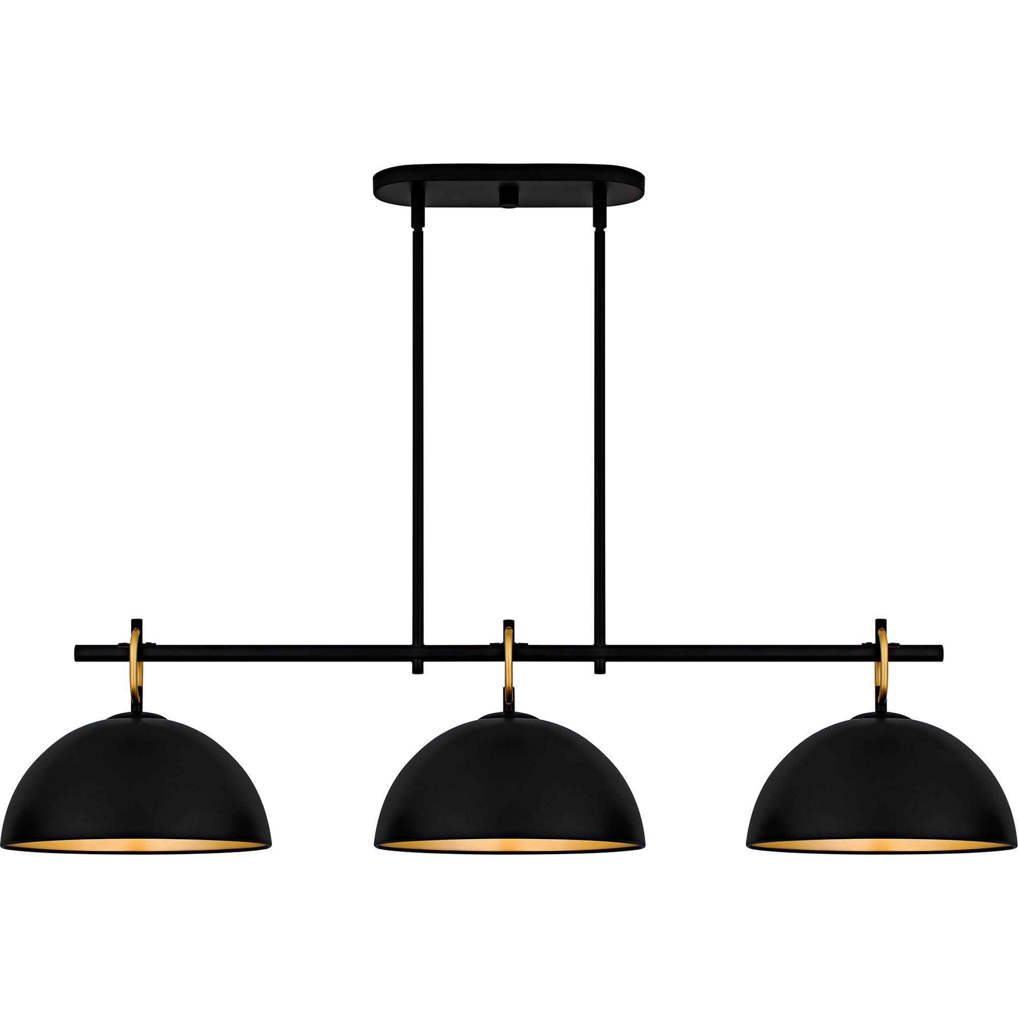 Image 3 Quoizel Cleo 44 1/4"W Matte Black 3-Light Linear Chandelier more views