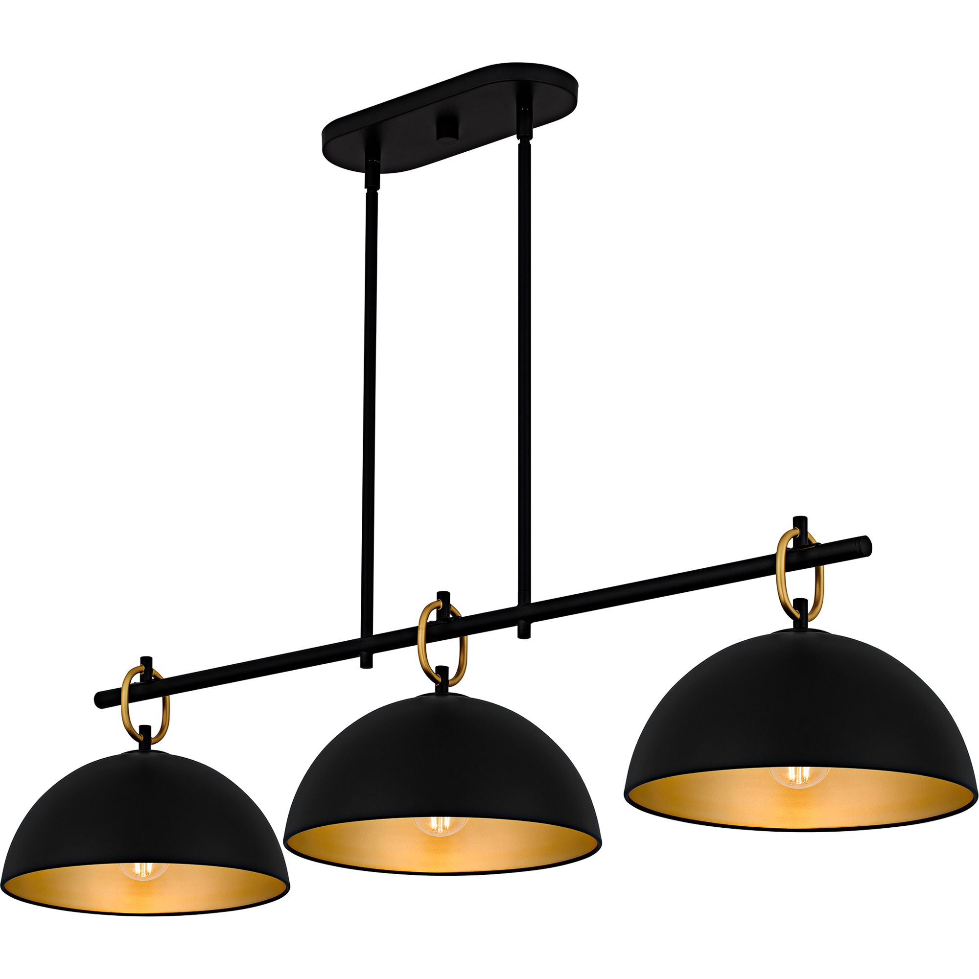 Image 4 Quoizel Cleo 44 1/4"W Matte Black 3-Light Linear Chandelier more views