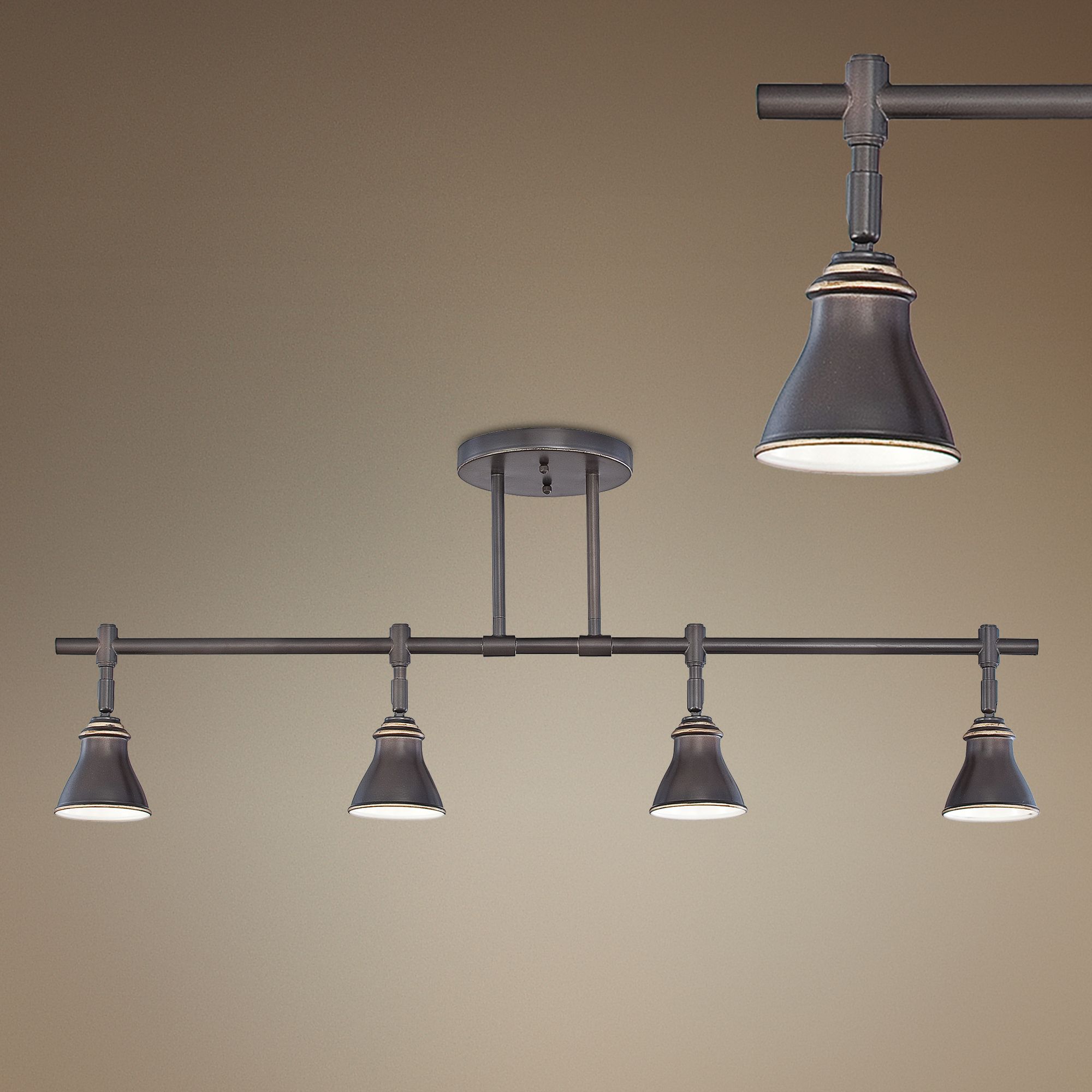 Traditional Complete Track Kits Track Lighting Lamps Plus   Quoizel Clifford Palladian Bronze 4 Light Ceiling Fixture  R7361cropped 