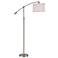 Quoizel Clift 65" Modern Brushed Nickel Adjustable Arc Floor Lamp