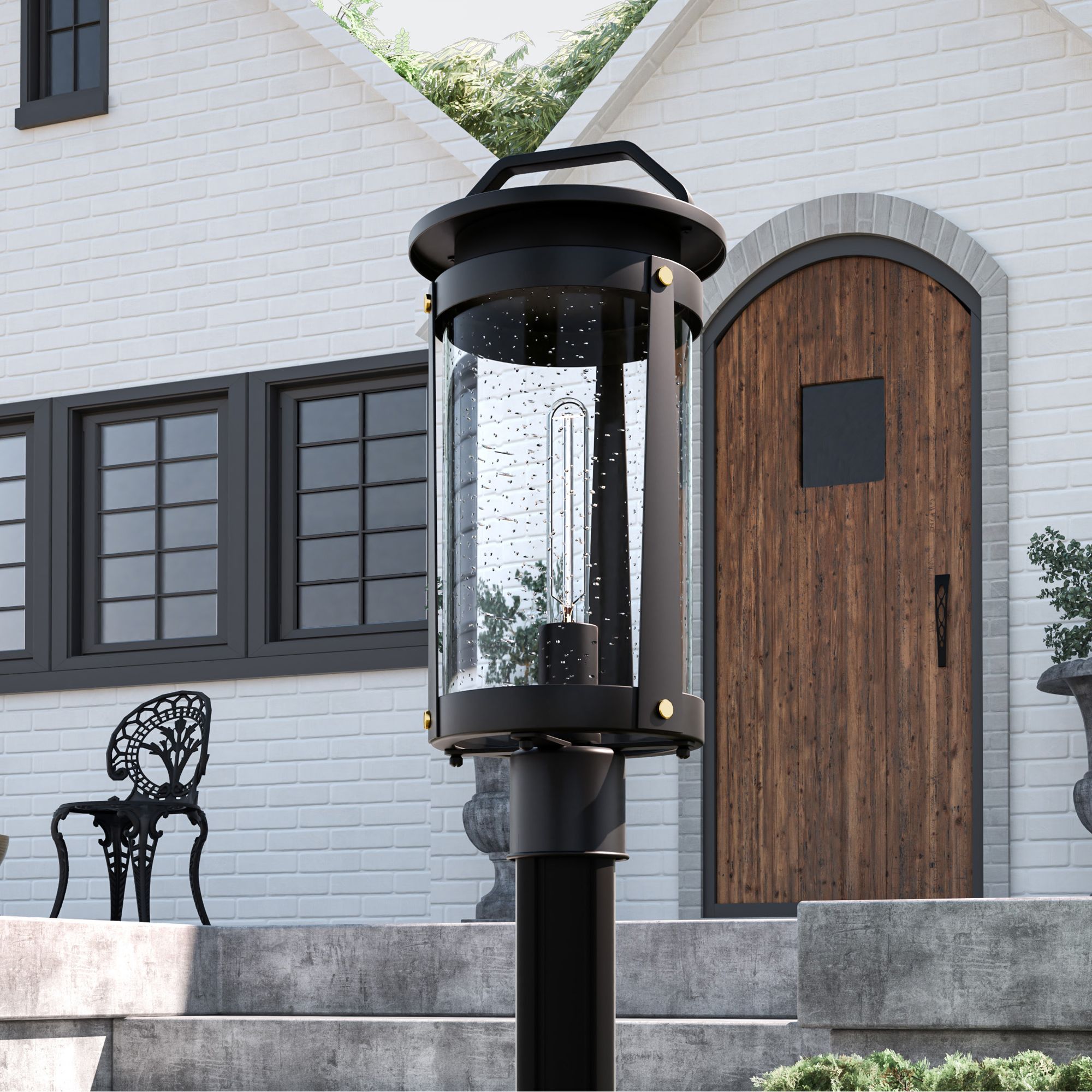 Image Quoizel Clifton 19 1/2" High Earth Black Outdoor Post Light
