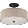 3_Quoizel Cloverdale 17" Wide Mottled Cocoa Drum Ceiling Light more views