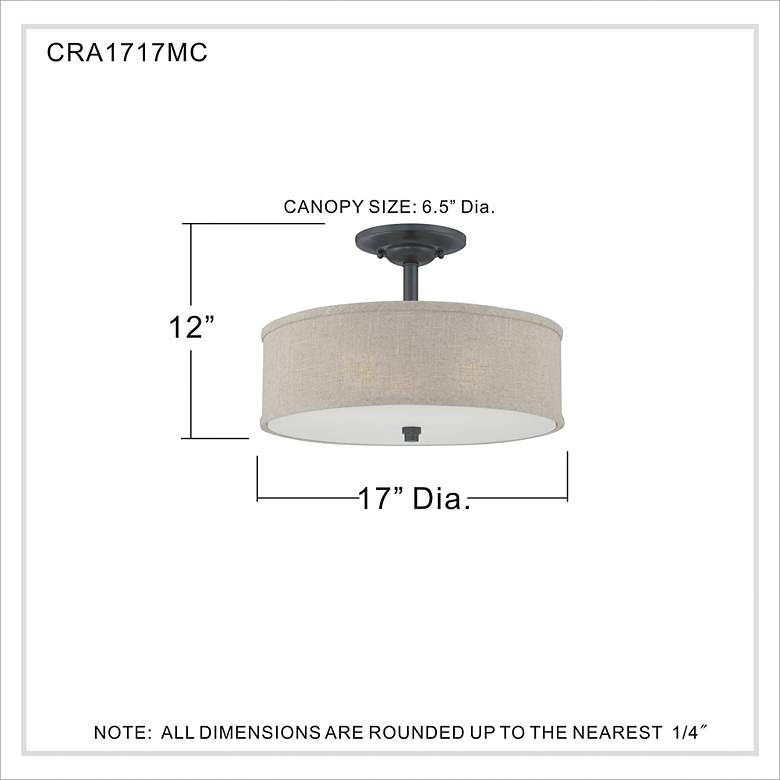 Image 6 Quoizel Cloverdale 17" Wide Mottled Cocoa Drum Ceiling Light more views